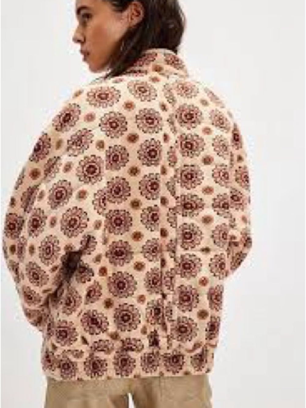 Free People Printed Dolman Quilted Knit Jacket Medium - Picture 9 of 9